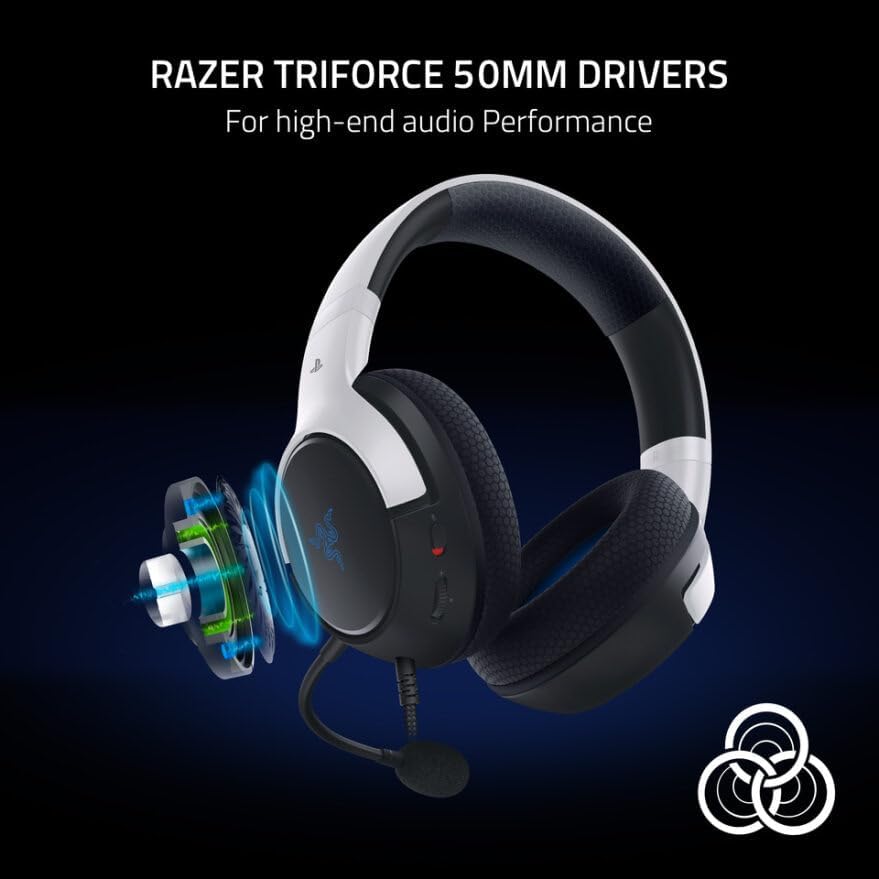 Razer Kaira X PS5 Wired Gaming Headset - White - Pristine