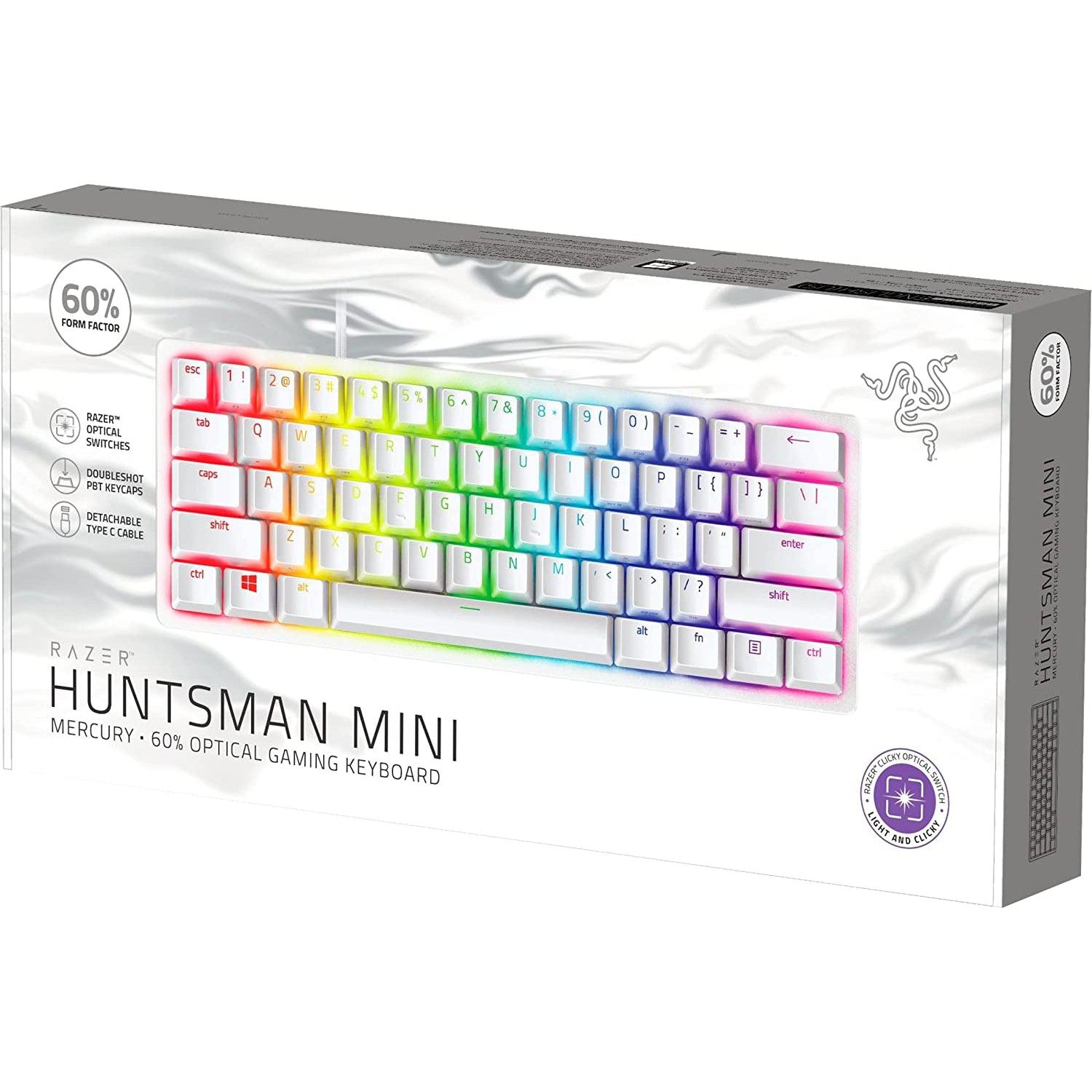 Razer Huntsman Mini 60% Gaming Keyboard - Mercury White